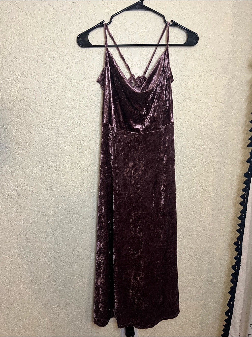 Forever 21 Mauve Velvet Maxi Slip Dress with Cowl Neck